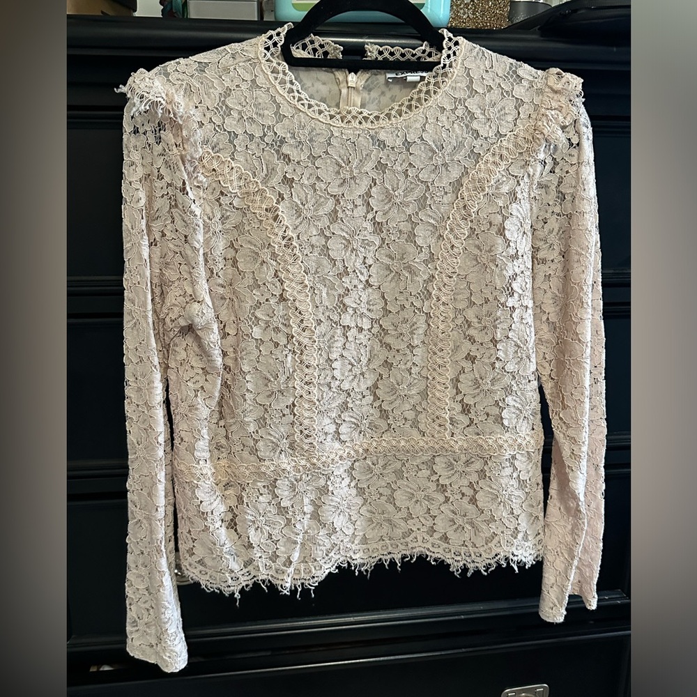 Express Pink Lace Top Size Medium
